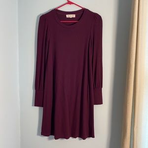 Maroon Long Sleeved Sweater Dress